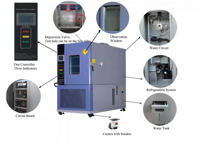 écran tactile 0 de climat de chambre de test cyclique de la température de ciel et terre de 220V 50Hz