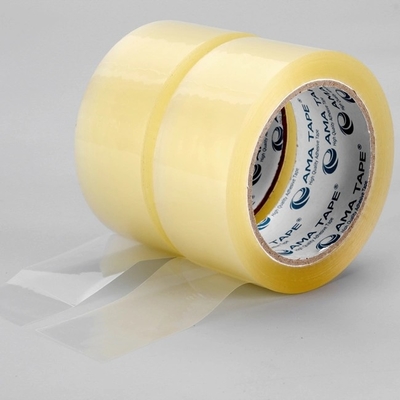 Bande de emballage 100m, bande de emballage imperméable transparente jaune de côté simple de BOPP