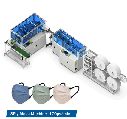 Équipement de production de masque médical automatisé à grande vitesse 170pcs/Min