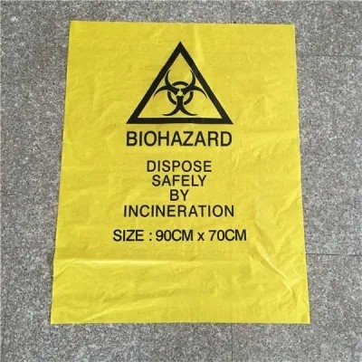 Le Biohazard jetable jaune rouge résistant d'autoclave met en sac pour la clinique