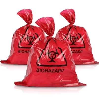 Sacs médicaux d'élimination des déchets de Biohazard rouge de LDPE/HDPE