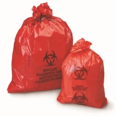 Sacs médicaux d'élimination des déchets de Biohazard rouge de LDPE/HDPE