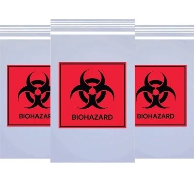 3 / Sacs autoclavables médicaux clairs de Biohazard de LDPE de 4 couches pour la collection de spécimen